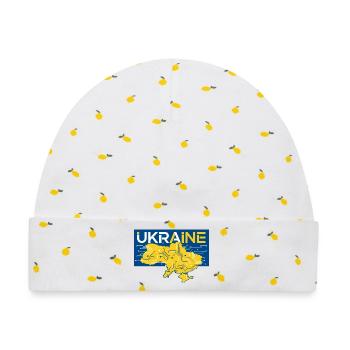 Circuit Ukraine Karte - Baby Premium Organic Mütze - Weiß/Zitronengelb - Vorne