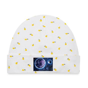 Planeten in Aquarell - Baby Premium Organic Mütze - Weiß/Zitronengelb - Vorne