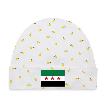 Grün Weiß Schwarz Sternenflagge - Baby Premium Organic Mütze - Weiß/Zitronengelb - Vorne
