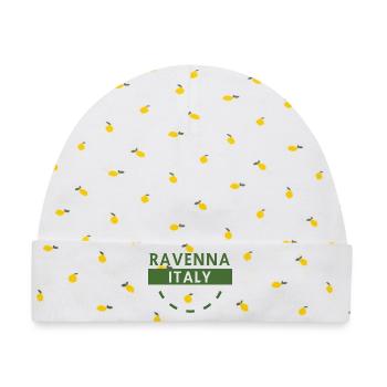 Ravenna Italien Grünes Logo - Baby Premium Organic Mütze - Weiß/Zitronengelb - Vorne