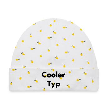 COOLER TYP - Baby Premium Organic Mütze - Weiß/Zitronengelb - Vorne