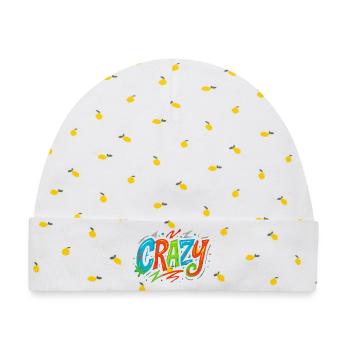 Graffiti Crazy Farbexplosion - Baby Premium Organic Mütze - Weiß/Zitronengelb - Vorne