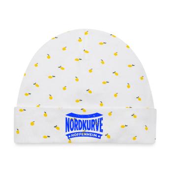 Hoffenheim Nordkurve Stadion Fan Hoodie, Shirt - Baby Premium Organic Mütze - Weiß/Zitronengelb - Vorne