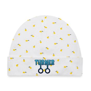 Turnen Turner Turnringe - Baby Premium Organic Mütze - Weiß/Zitronengelb - Vorne