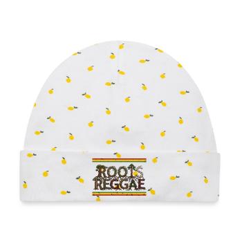 Roots Reggae Forest - Baby Premium Organic Mütze - Weiß/Zitronengelb - Vorne