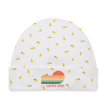 Berlin Bre von der Spree - Baby Premium Organic Mütze - Weiß/Zitronengelb - Vorne