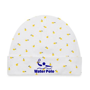 WATER POLO - Baby Premium Organic Mütze - Weiß/Zitronengelb - Vorne