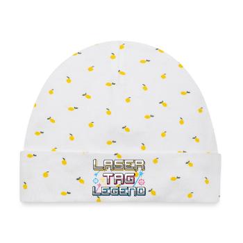 Laser Tag Legend Retro Gaming Typography Art - Baby Premium Organic Mütze - Weiß/Zitronengelb - Vorne