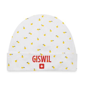 GISWIL-Schweizer Flagge - Baby Premium Organic Mütze - Weiß/Zitronengelb - Vorne