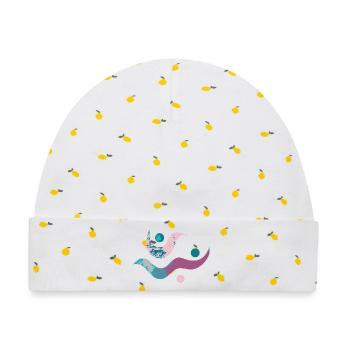 yoga-design_32 - Baby Premium Organic Mütze - Weiß/Zitronengelb - Vorne