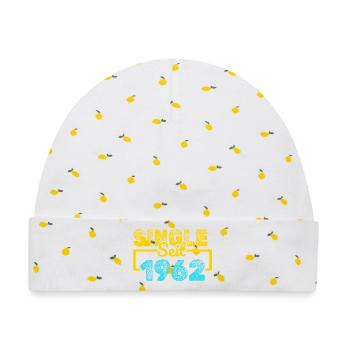 seit 1962 - Baby Premium Organic Mütze - Weiß/Zitronengelb - Vorne