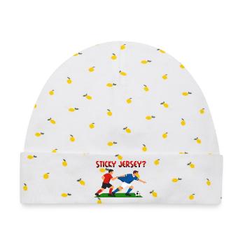 Sticky Jersey, Foul im Fußball - Baby Premium Organic Mütze - Weiß/Zitronengelb - Vorne