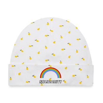 Pride Solidarity Rainbow Gay Ally - Baby Premium Organic Mütze - Weiß/Zitronengelb - Vorne