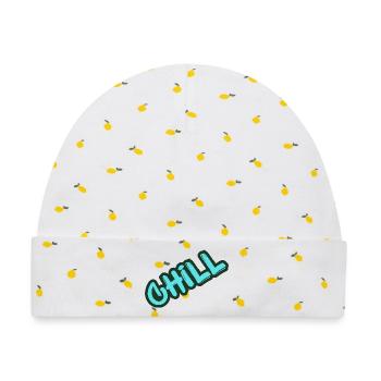 Chill Neon Graffiti  - Baby Premium Organic Mütze - Weiß/Zitronengelb - Vorne