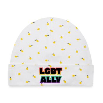 LGBT ALLY - Baby Premium Organic Mütze - Weiß/Zitronengelb - Vorne