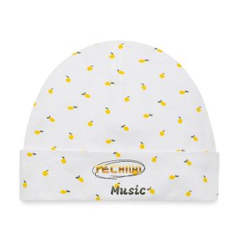 Techno-Musik - Baby Premium Organic Mütze - Weiß/Zitronengelb - Vorne