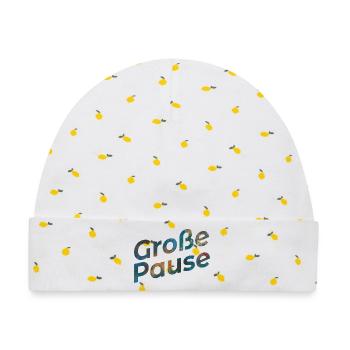 Große Pause - Baby Premium Organic Mütze - Weiß/Zitronengelb - Vorne