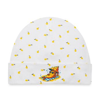 Fisch beim Sonnenbaden - Baby Premium Organic Mütze - Weiß/Zitronengelb - Vorne