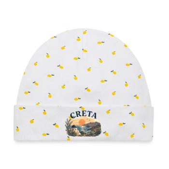 Creta Sonnenuntergang Küste - Baby Premium Organic Mütze - Weiß/Zitronengelb - Vorne
