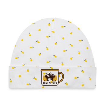 Berge Tasse Wander Logo - Baby Premium Organic Mütze - Weiß/Zitronengelb - Vorne