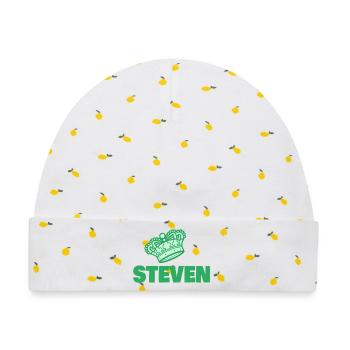 Geschenk für Steven - Baby Premium Organic Mütze - Weiß/Zitronengelb - Vorne