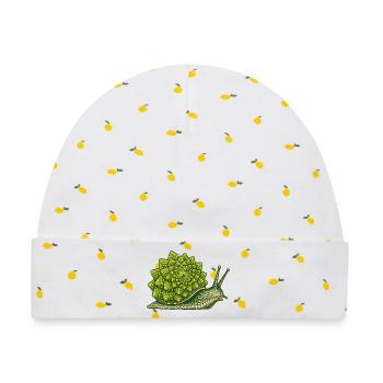 Romanesco-Schnecke - Baby Premium Organic Mütze - Weiß/Zitronengelb - Vorne