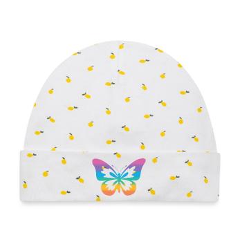 Schmetterling Regenbogen Autismus-Spektrum - Baby Premium Organic Mütze - Weiß/Zitronengelb - Vorne