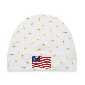 Flagge der Vereinigten Staaten - Baby Premium Organic Mütze - Weiß/Zitronengelb - Vorne