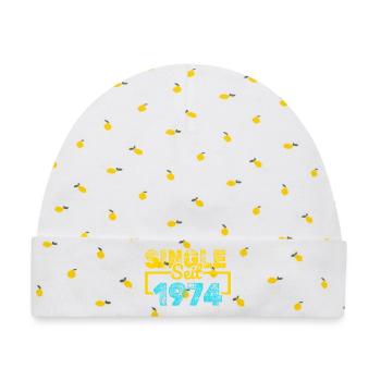 seit 1974 - Baby Premium Organic Mütze - Weiß/Zitronengelb - Vorne