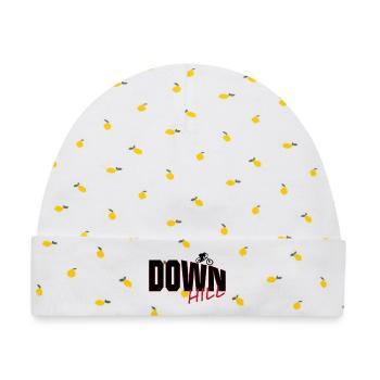 Downhill: Dunkelroter Outline-Stil für Biker  - Baby Premium Organic Mütze - Weiß/Zitronengelb - Vorne