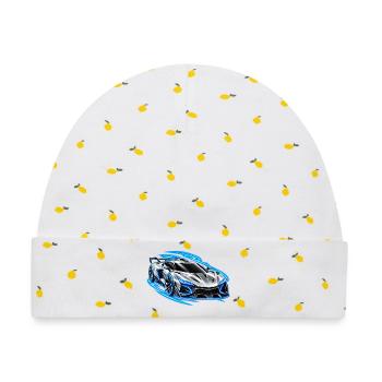 Future Auto Silber – Neon Speed - Baby Premium Organic Mütze - Weiß/Zitronengelb - Vorne