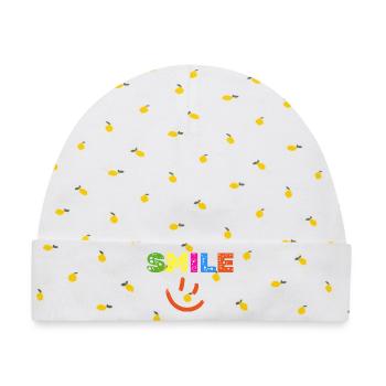 Smile Farbexplosion, Gute Laune Shirt, Statement  - Baby Premium Organic Mütze - Weiß/Zitronengelb - Vorne
