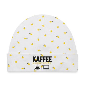 Kaffee & Kontrolle - Baby Premium Organic Mütze - Weiß/Zitronengelb - Vorne