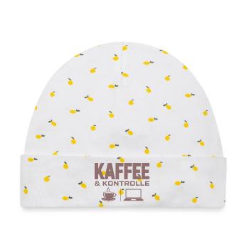 Kaffee & Kontrolle Tech-Motiv - Baby Premium Organic Mütze - Weiß/Zitronengelb - Vorne