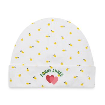 ALLES GUTE ZUM NEUEN JAHR. SILVESTER. BESTE WÜNSCHE - Baby Premium Organic Mütze - Weiß/Zitronengelb - Vorne