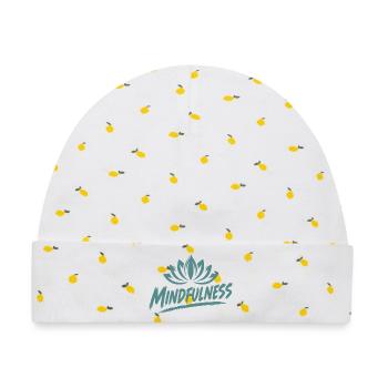 Mindfulness Achtsamkeit Lotusblumen Meditation - Baby Premium Organic Mütze - Weiß/Zitronengelb - Vorne