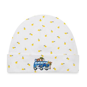Griechenland Camper Wohnmobil - Baby Premium Organic Mütze - Weiß/Zitronengelb - Vorne