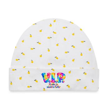 V.I.P. – Kann ja nichts dafür – Aquarell Humor - Baby Premium Organic Mütze - Weiß/Zitronengelb - Vorne