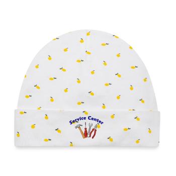 Service Center - Baby Premium Organic Mütze - Weiß/Zitronengelb - Vorne