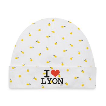 ich liebe lyon - Ich liebe lyon - Baby Premium Organic Mütze - Weiß/Zitronengelb - Vorne