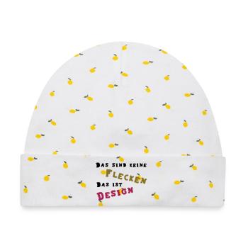 Flecken - Design - Baby Premium Organic Mütze - Weiß/Zitronengelb - Vorne