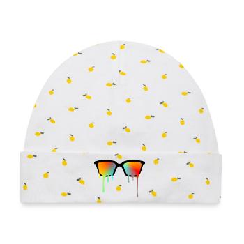 Sonnenbrille - Baby Premium Organic Mütze - Weiß/Zitronengelb - Vorne