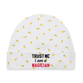 Trust me I am a Magician - Baby Premium Organic Mütze - Weiß/Zitronengelb - Vorne