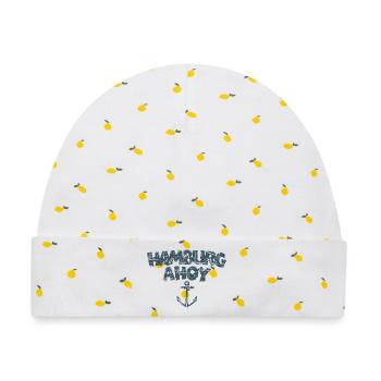 Hamburg Ahoy Anker (Vintage/Blau) - Baby Premium Organic Mütze - Weiß/Zitronengelb - Vorne