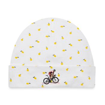 Rennrad - Baby Premium Organic Mütze - Weiß/Zitronengelb - Vorne