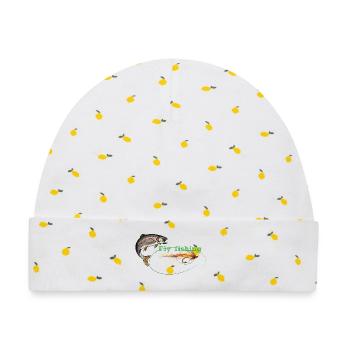 Fly fishing - Baby Premium Organic Mütze - Weiß/Zitronengelb - Vorne