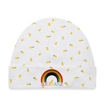 TOLERANZ REGENBOGENFAHNE DIVERSITÄT VIELFALT - Baby Premium Organic Mütze - Weiß/Zitronengelb - Vorne