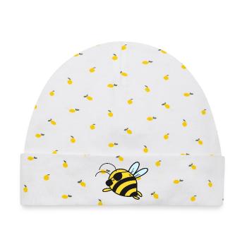 Biene Bienen - Baby Premium Organic Mütze - Weiß/Zitronengelb - Vorne