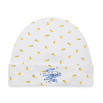 Wildgänse Kraniche Frühling - Baby Premium Organic Mütze - Weiß/Zitronengelb - Vorne