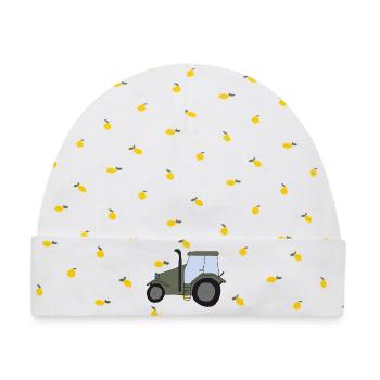traktor oldtimer - Baby Premium Organic Mütze - Weiß/Zitronengelb - Vorne